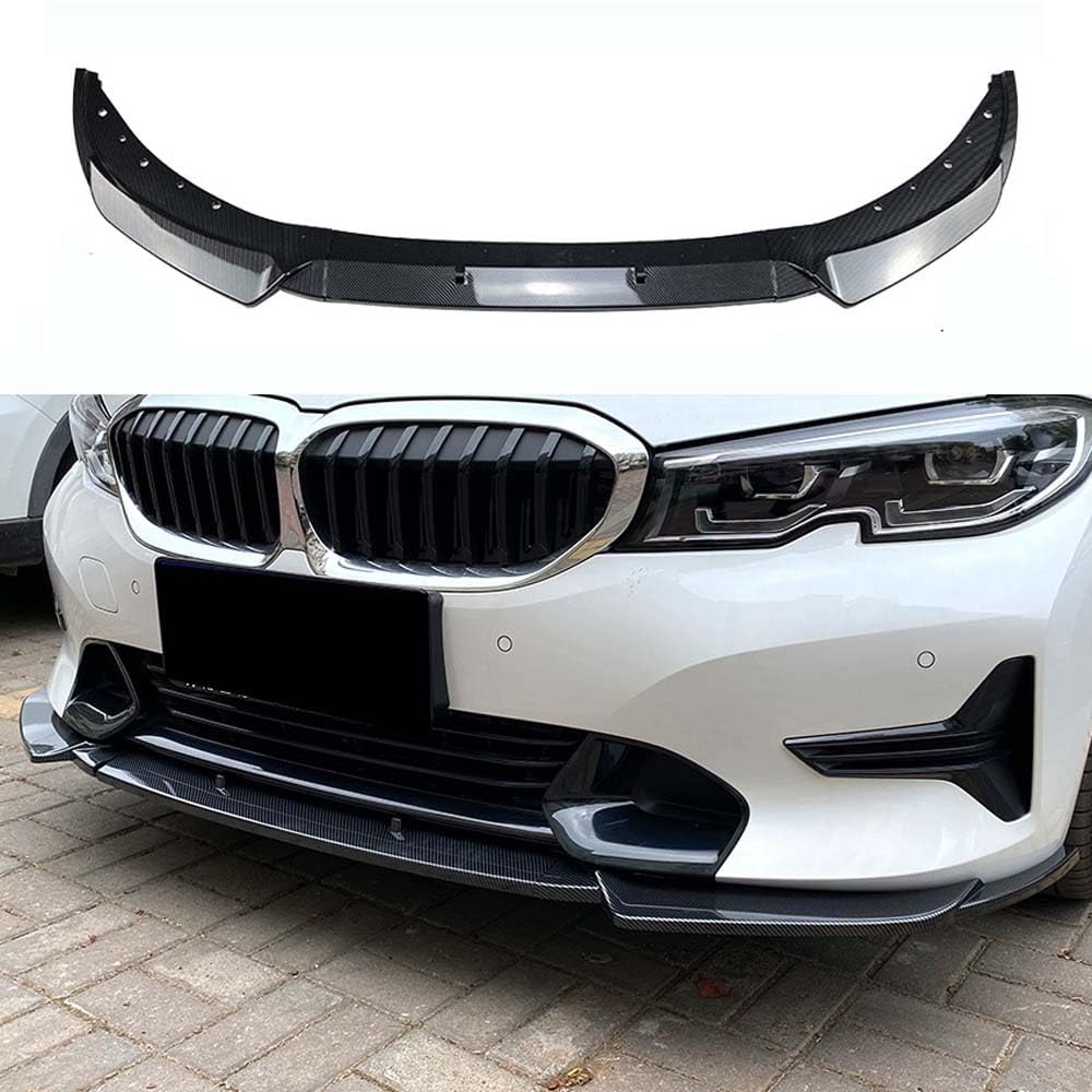 Auto Frontlippe Frontspoiler für BMW 3 Serie G20 G21 320i 325i 2019-2022, Frontstoßstange Splitter Lip Diffusor Frontspoiler Protector Kits,A/Carbon Fiber Look von LCGAF
