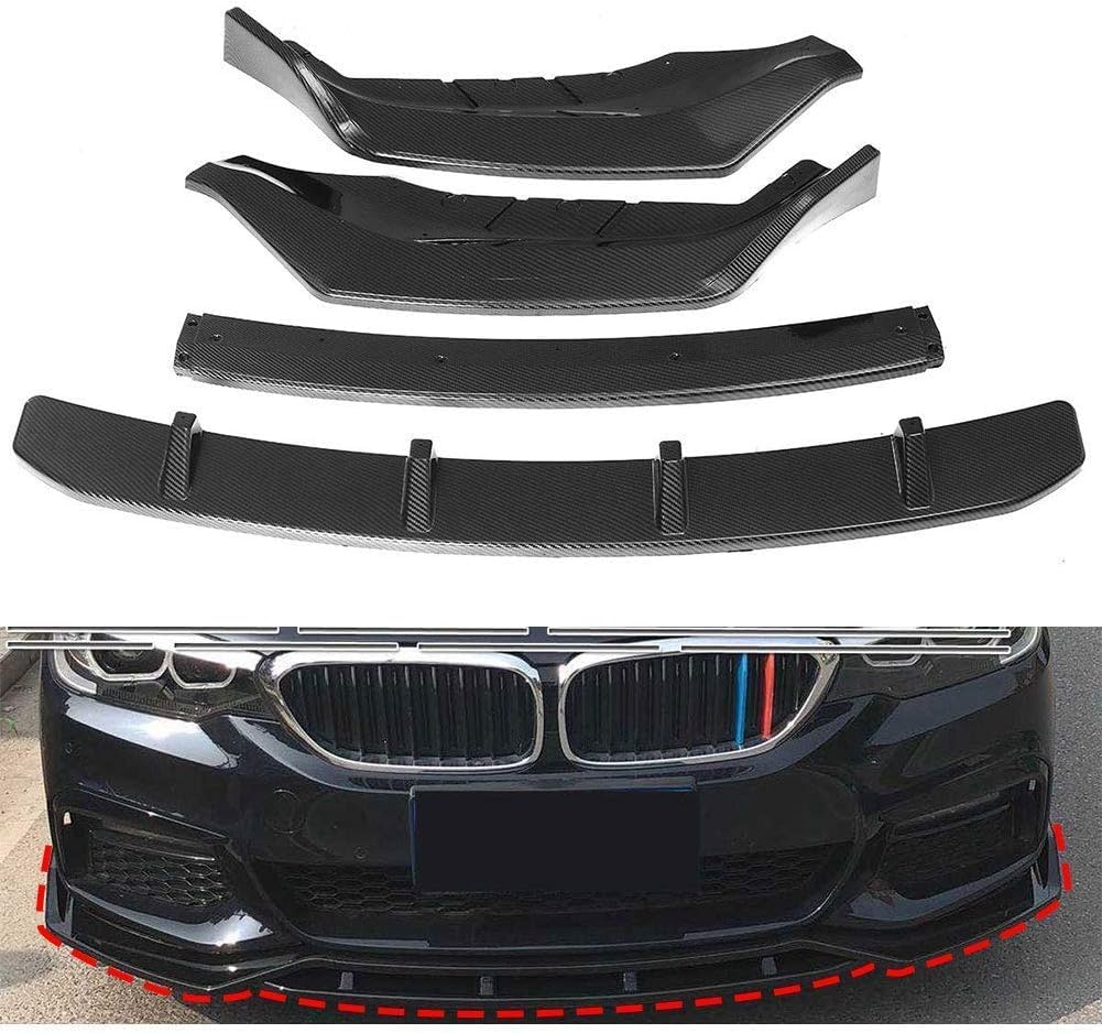 Auto Frontlippe Frontspoiler für BMW 5 Series G30 G31 G38 540i M Sport 2017-2020, Frontstoßstange Splitter Lip Diffusor Frontspoiler Protector Kits,A/Carbon Fiber von LCGAF