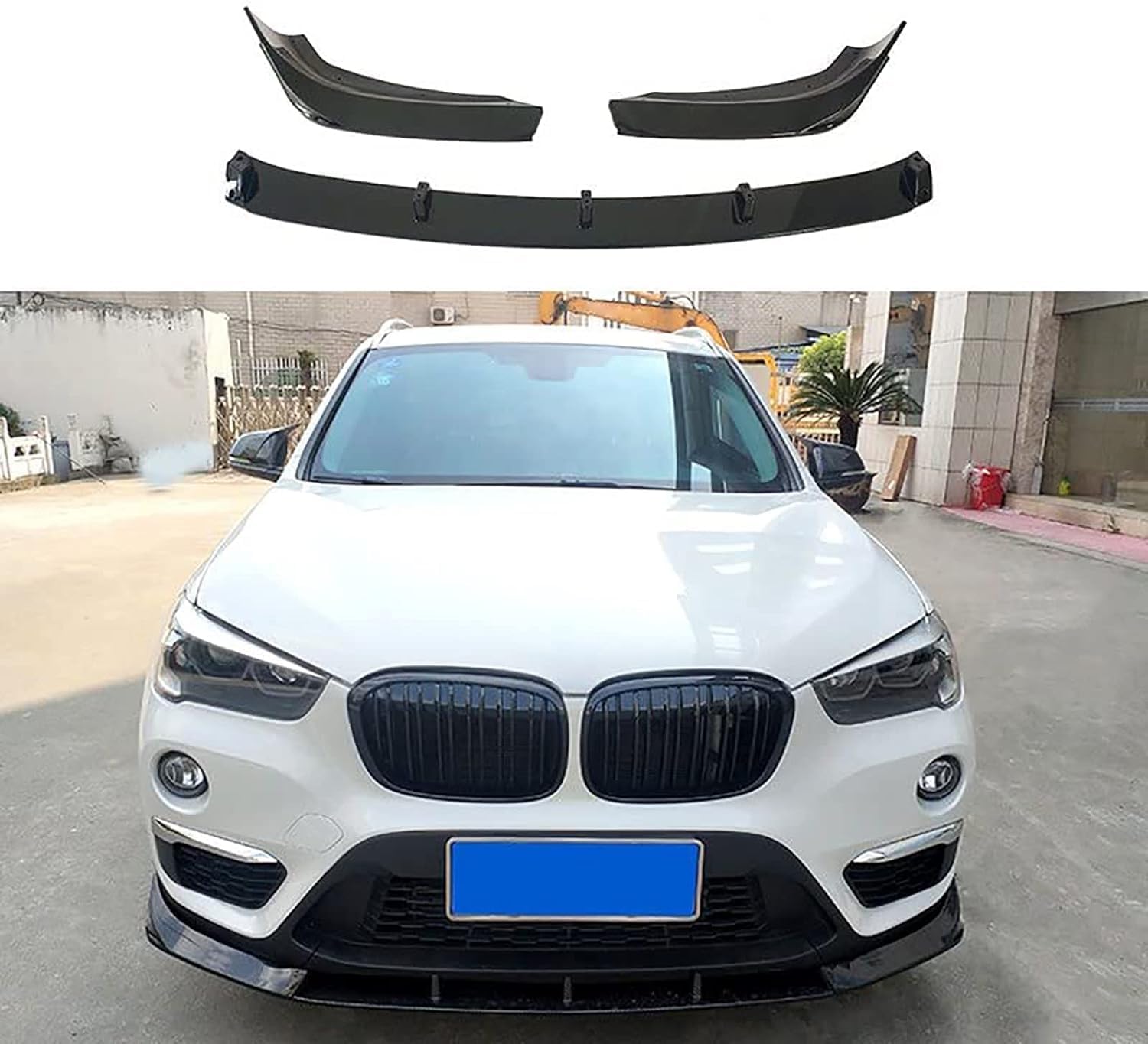 Auto Frontlippe Frontspoiler für BMW X1 F48 F49 2016 2017 2018 2019, Frontstoßstange Splitter Lip Diffusor Frontspoiler Protector Kits von LCGAF