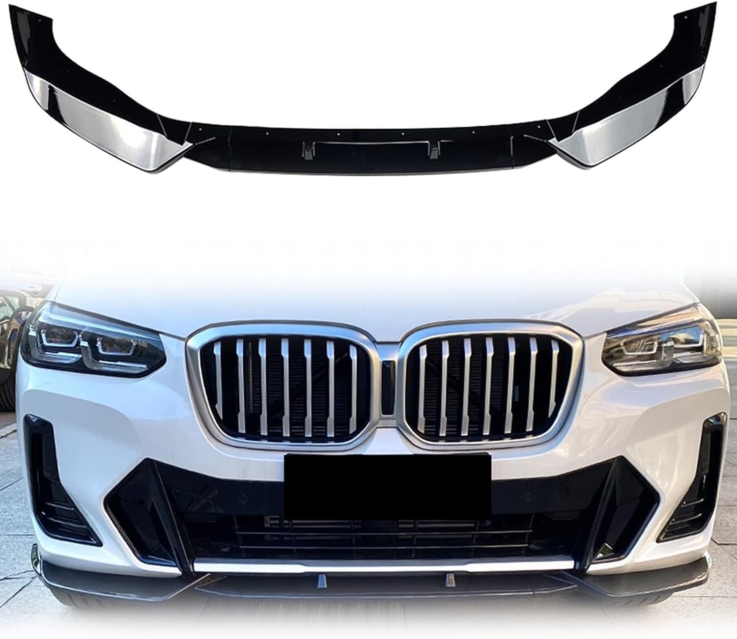 Auto Frontlippe Frontspoiler für BMW X3 G01 X4 G02 M Pack 2022, Frontstoßstange Splitter Lip Diffusor Frontspoiler Protector Kits von LCGAF