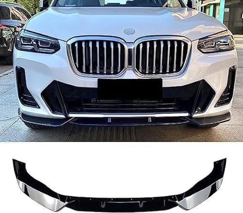 Auto Frontlippe Frontspoiler für BMW X3 X4 G01 G02 M Pack 2022+, Frontstoßstange Splitter Lip Diffusor Frontspoiler Protector Kits,A/Black von LCGAF
