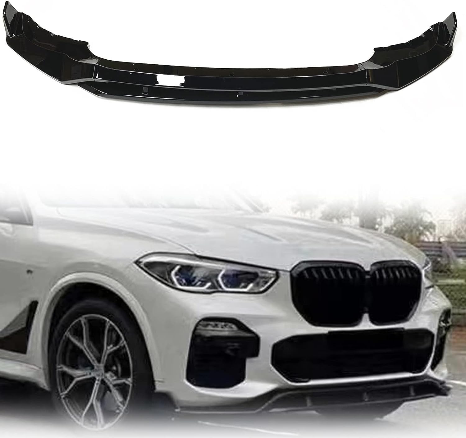 Auto Frontlippe Frontspoiler für BMW X5 G05 2019-2022, Frontstoßstange Splitter Lip Diffusor Frontspoiler Protector Kits von LCGAF