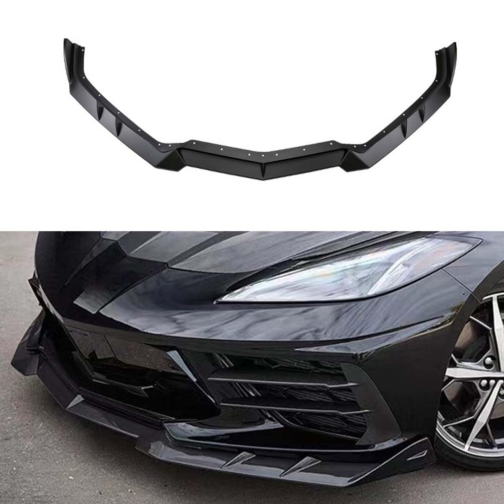 Auto Frontlippe Frontspoiler für Corvette C8 2020-2023, Frontstoßstange Splitter Lip Diffusor Frontspoiler Protector Kits von LCGAF