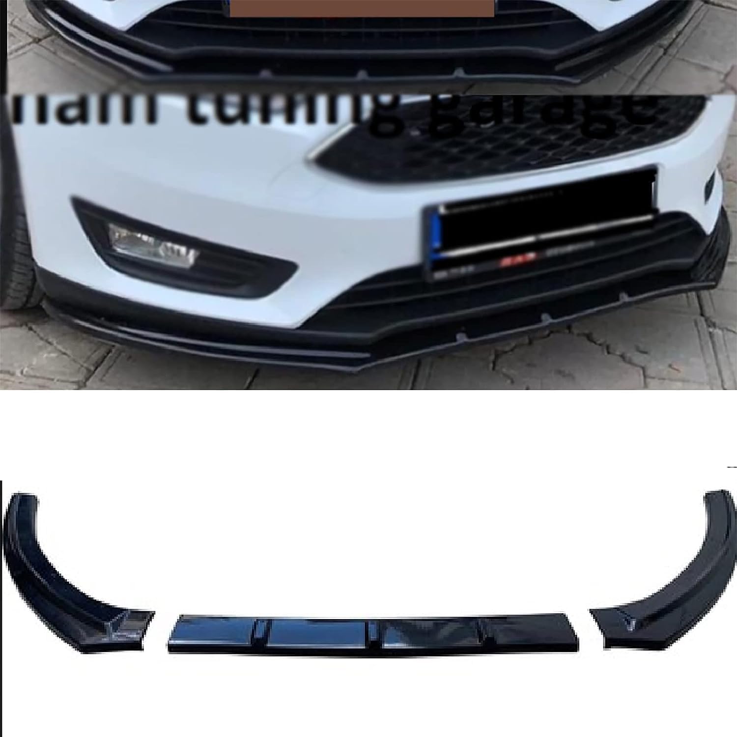 Auto Frontlippe Frontspoiler für Focus MK3 MK3.5, Frontstoßstange Splitter Lip Diffusor Frontspoiler Protector Kits von LCGAF