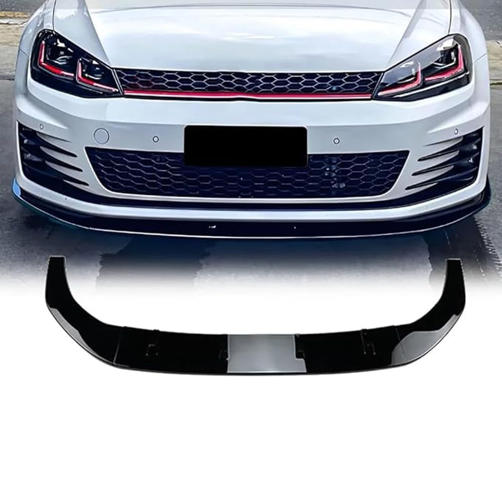 Auto Frontlippe Frontspoiler für Golf 7 MK7 MK7.5 GTI GTD R Rline 2012-2017, Frontstoßstange Splitter Lip Diffusor Frontspoiler Protector Kits,A/Glossyblack von LCGAF