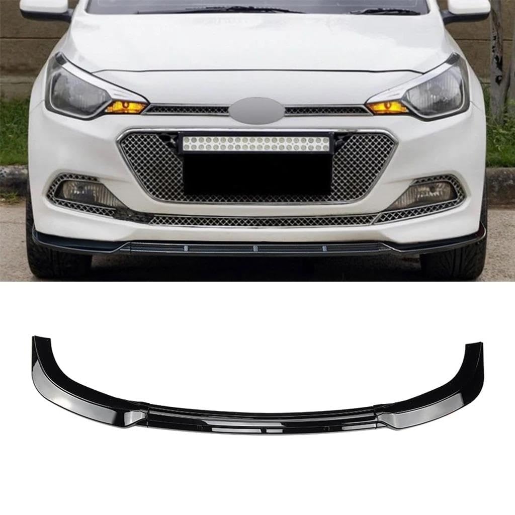Auto Frontlippe Frontspoiler für Hyundai I20 MK2 Pré-Lifting 2015 2016 2017, Frontstoßstange Splitter Lip Diffusor Frontspoiler Protector Kits,A/Glossy Black von LCGAF