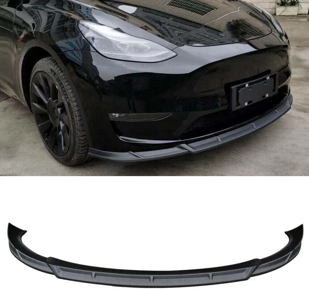 Auto Frontlippe Frontspoiler für Tesla Model Y 2020-2021, Frontstoßstange Splitter Lip Diffusor Frontspoiler Protector Kits von LCGAF