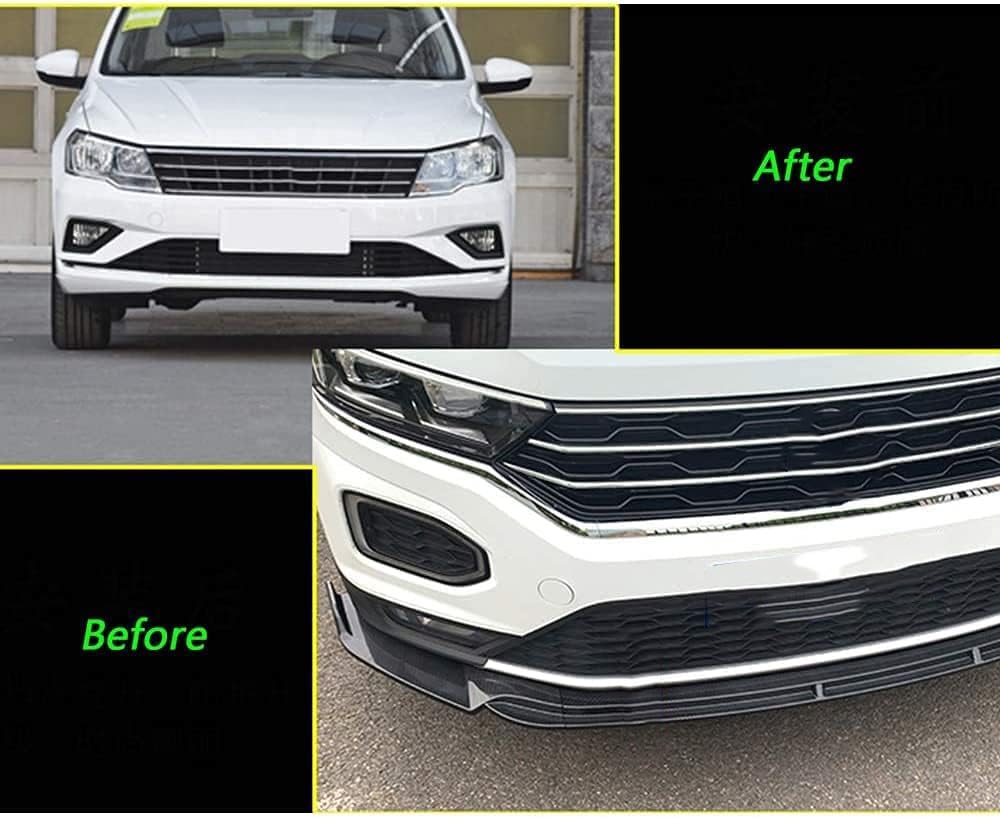 Auto Frontlippe Frontspoiler für VW T-ROC TROC 2018 2019 2020, Frontstoßstange Splitter Lip Diffusor Frontspoiler Protector Kits,A/Matteblack von LCGAF