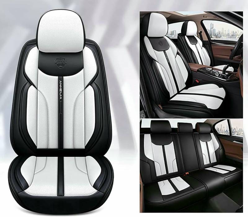 LCLCDZ Sitzbezüge Auto Autositzbezüge Universal Set für Citroen DS3 DS7 DS4 DS5 DS6 DS9 Crossback E-Tense Auto Zubehör,Schwarzweiß von LCLCDZ