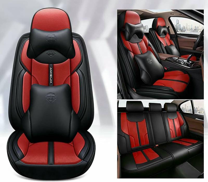 LCLCDZ Sitzbezüge Auto Autositzbezüge Universal Set für Renault Arkana Alpine Duster Laguna Clio Alpine Celebration Auto Zubehör,Schwarz-roter Luxus von LCLCDZ