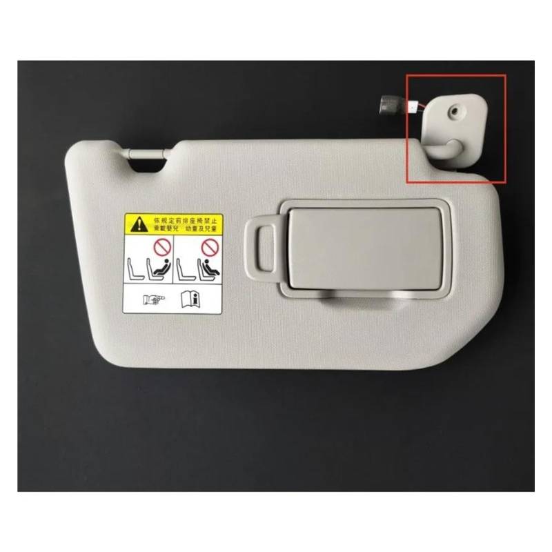 Für Nissan X-Trail Hybrid Elektrofahrzeug Frontscheibe Sonnenblende Mit Kosmetikspiegel Grau Quadrat Schnalle Links Rechts(Gray with Cable,Right) von LCLYHY