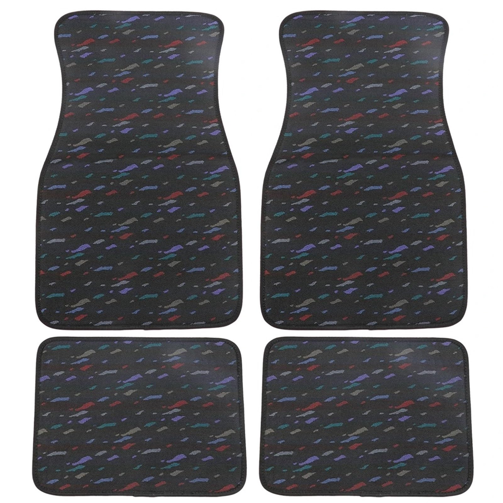 Autofußmatten-Set 4 Teile/Satz Konfetti Stoff Matte Plüsch Teppich Teppich Anti-Rutsch Fußmatten JDM Auto Matten Pad Protector Antirutschmatte Auto(Fabric-Confetti) von LCQSYE