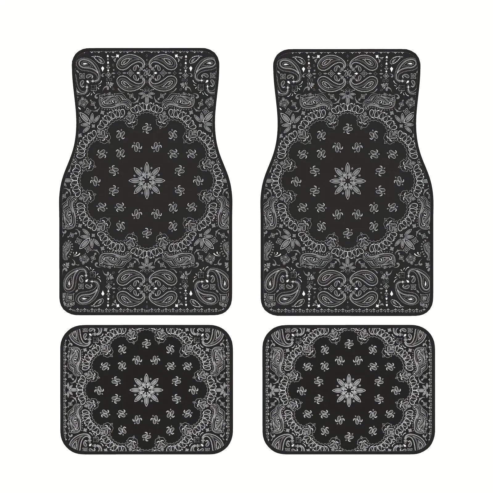 Autofußmatten-Set 4PCS Auto Fußmatten Auto Bodenschutz Teppich Teppiche Universal Auto Fuß Pad Set Auto Zubehör Antirutschmatte Auto(S18 4pcs) von LCQSYE