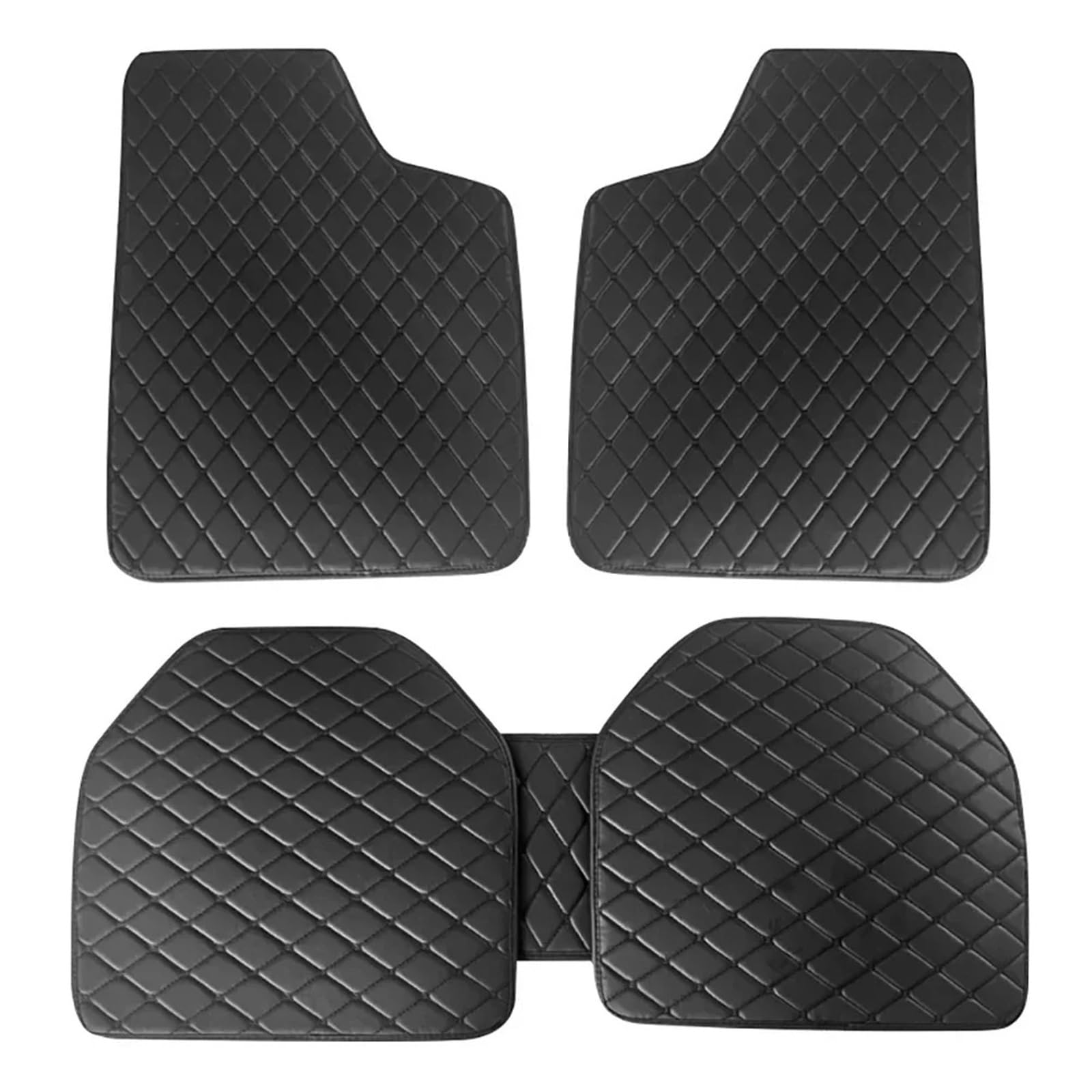 Autofußmatten-Set 5Pcs Universal Leder Auto Fußmatten Auto Fuß Teppich Protector Automobil Innen Teppich rutschfeste Wasserdicht Antirutschmatte Auto(Black) von LCQSYE