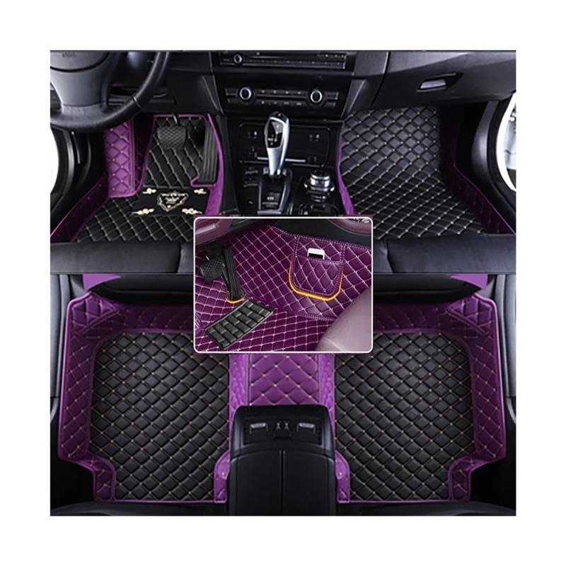 Autofußmatten-Set Allwetter-Leder-Auto-Fußmatten passend für BMW Z4 E85 E86 E89 G29 Auto-Teppiche Fußboden-Liner Zubehör Antirutschmatte Auto(Purple Black,2019-2023 G29) von LCQSYE