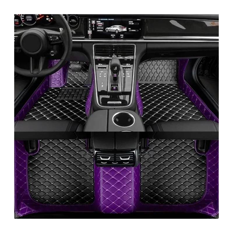 Autofußmatten-Set Angepasst Spleißfarbe Auto Bodenmatte Fit Für Lexus CT CT200h ES ES300H ES350 ES Hybrid 2006-2024 Innen Antirutschmatte Auto(Black Purple,2010-2019) von LCQSYE