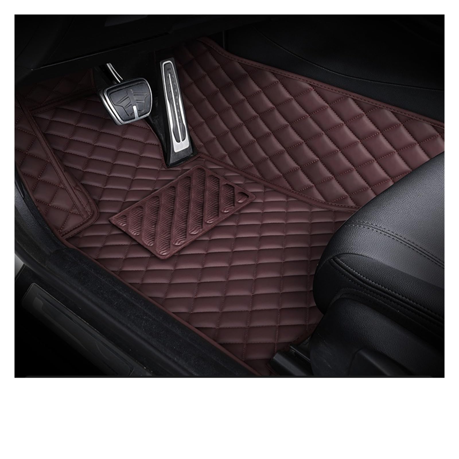 Autofußmatten-Set Anpassung Auto Fußmatten Pedal Pads Spezielle Künstliche Leder Teppich Für KIA Sportage 2 3 4 5 2004-2023 Antirutschmatte Auto(Brown 1pcs,2004-2010) von LCQSYE