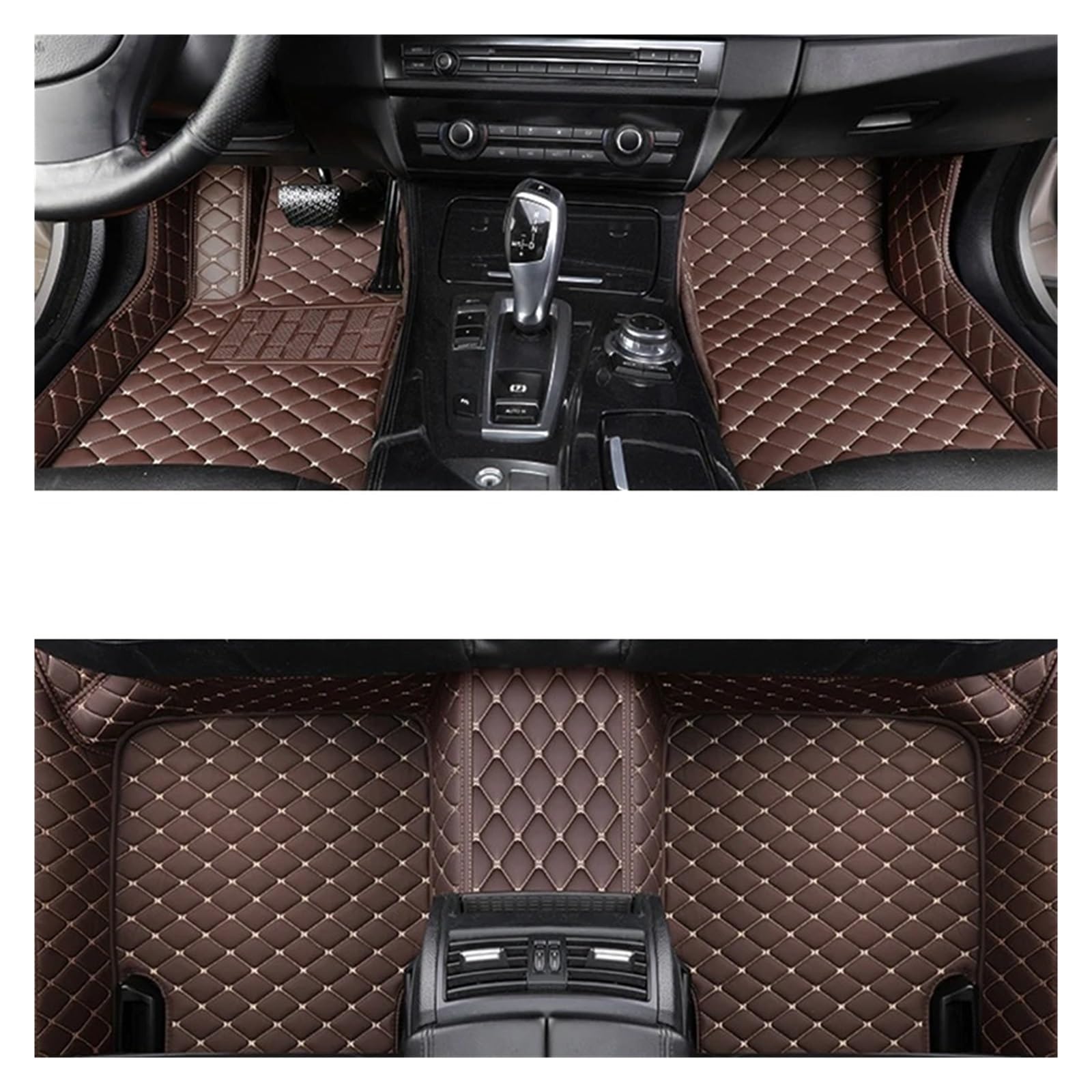 Autofußmatten-Set Anpassung Auto Fußmatten Pedal Pads Spezielle Künstliche Leder Teppich Für KIA Sportage 2 3 4 5 2004-2023 Antirutschmatte Auto(Coffee,2016-2022) von LCQSYE