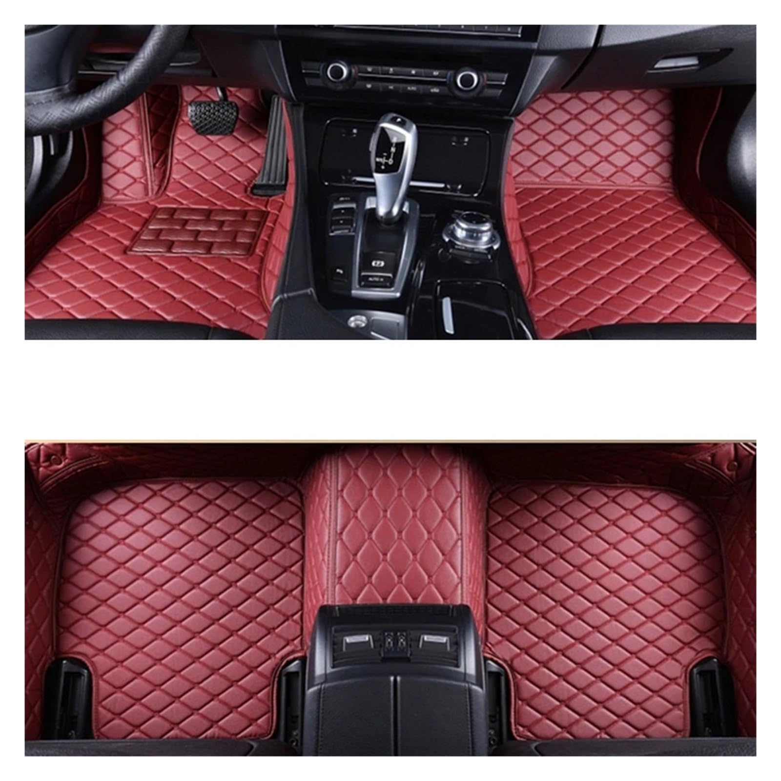 Autofußmatten-Set Anpassung Auto Fußmatten Pedal Pads Spezielle Künstliche Leder Teppich Für KIA Sportage 2 3 4 5 2004-2023 Antirutschmatte Auto(Wine red,2023) von LCQSYE