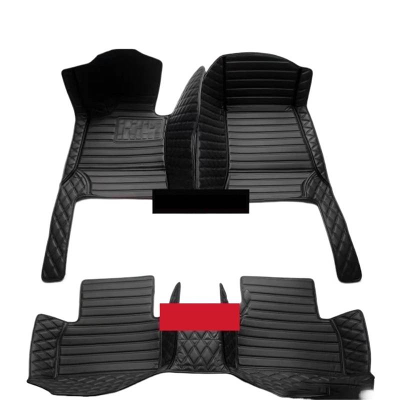 Autofußmatten-Set Auto-Bodenmatte für Volvo XC90 MK1 2002~2014 7-Sitzer, schmutzabweisende Ledermatte, Autozubehör, Innenteil Antirutschmatte Auto(Black,Right Hand Drive) von LCQSYE