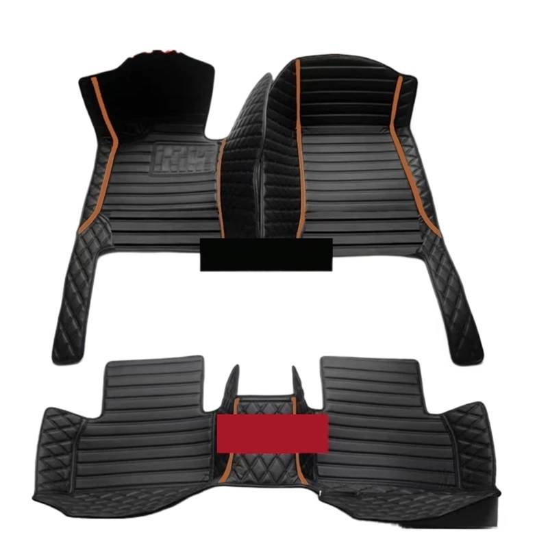 Autofußmatten-Set Auto-Bodenmatte für Volvo XC90 MK1 2002~2014 7-Sitzer, schmutzabweisende Ledermatte, Autozubehör, Innenteil Antirutschmatte Auto(Orange,Left Hand Drive) von LCQSYE