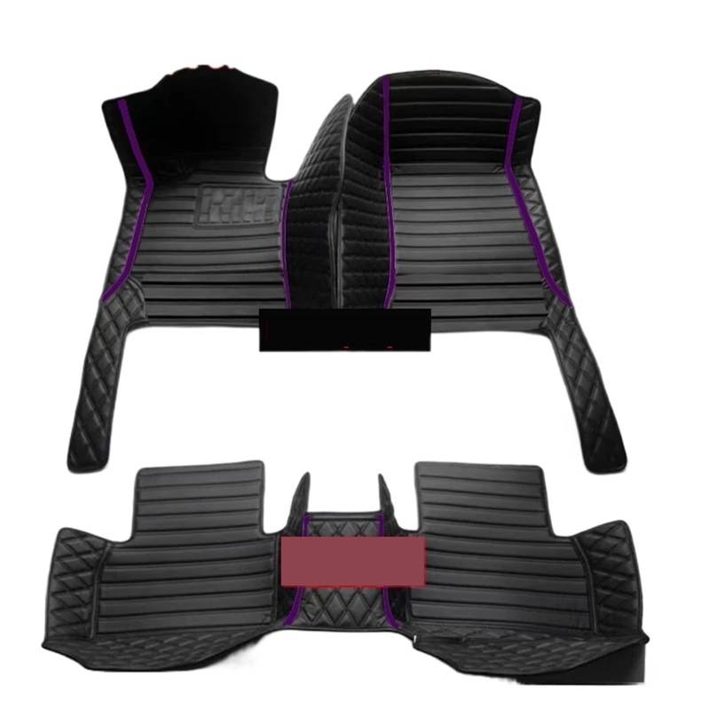 Autofußmatten-Set Auto-Bodenmatte für Volvo XC90 MK1 2002~2014 7-Sitzer, schmutzabweisende Ledermatte, Autozubehör, Innenteil Antirutschmatte Auto(Purple,Left Hand Drive) von LCQSYE