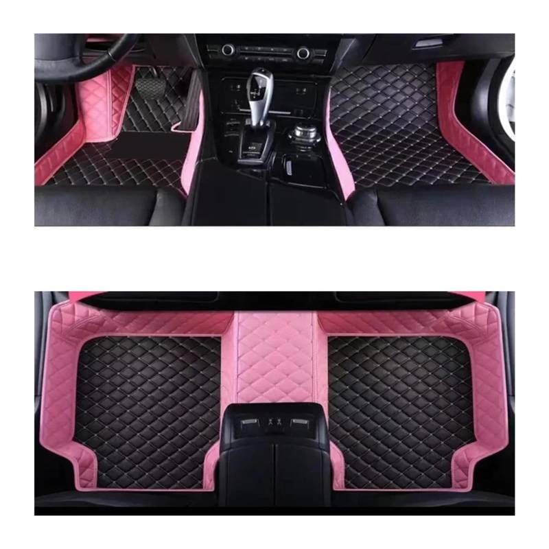 Autofußmatten-Set Auto-Bodenmatte für Volvo XC90 MK1 2002~2014 7-Sitzer, schmutzabweisende Ledermatte, Autozubehör, Innenteil Antirutschmatte Auto(Rose dust,Left Hand Drive) von LCQSYE