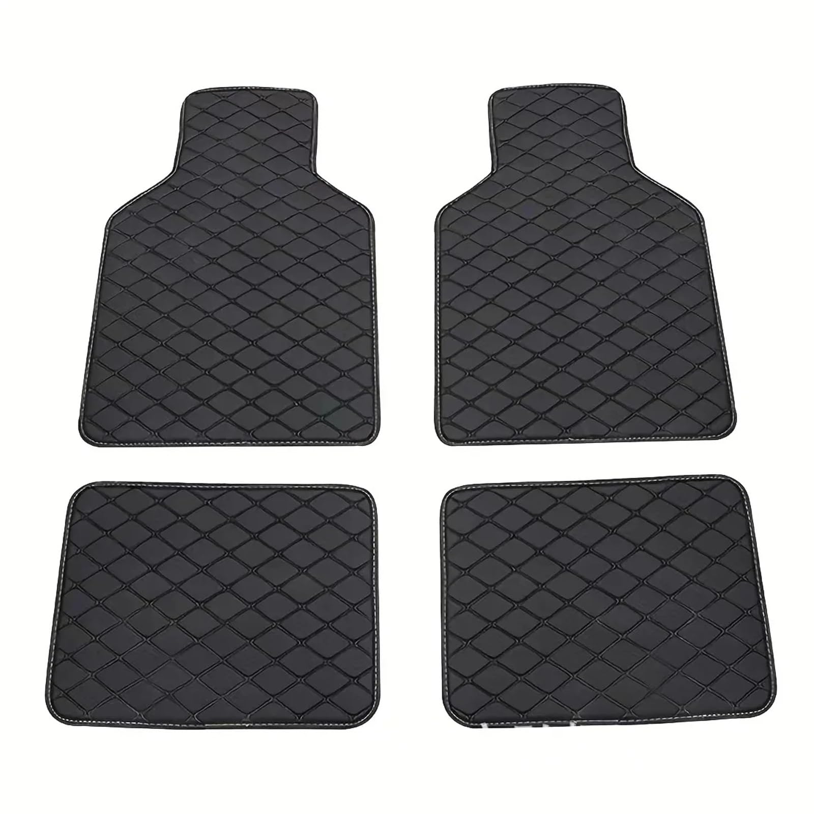 Autofußmatten-Set Auto-Fußmatten, 4 Stück, universelle Fußmatten aus PU-Leder für Autos, LKWs, SUVs, vorne und hinten, Fußpolster Antirutschmatte Auto(Black) von LCQSYE