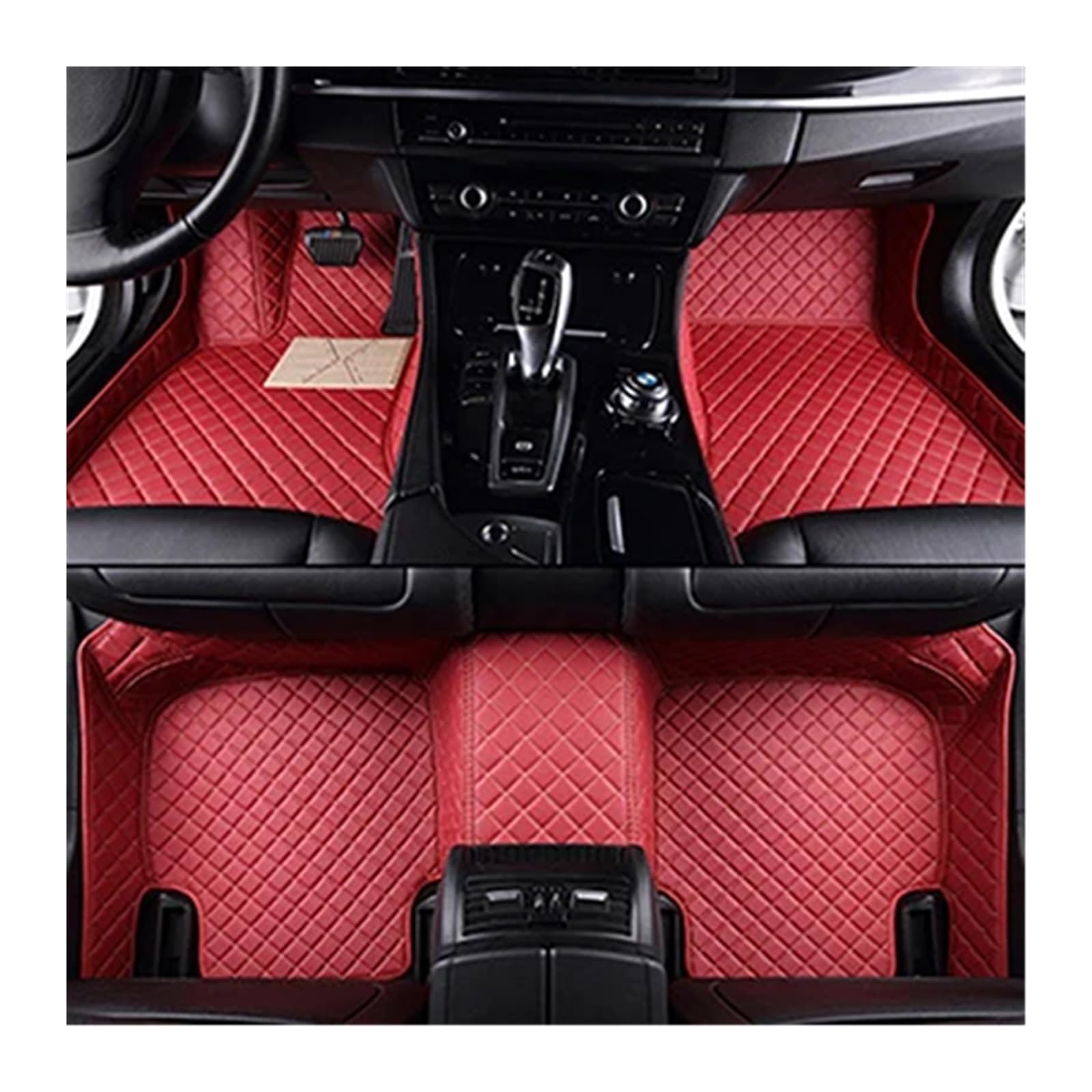 Autofußmatten-Set Auto-Fußmatten PASSEND FÜR Volvo XC90 2015-2022 Jahre Innendetails Autozubehör Teppich Antirutschmatte Auto(Red) von LCQSYE