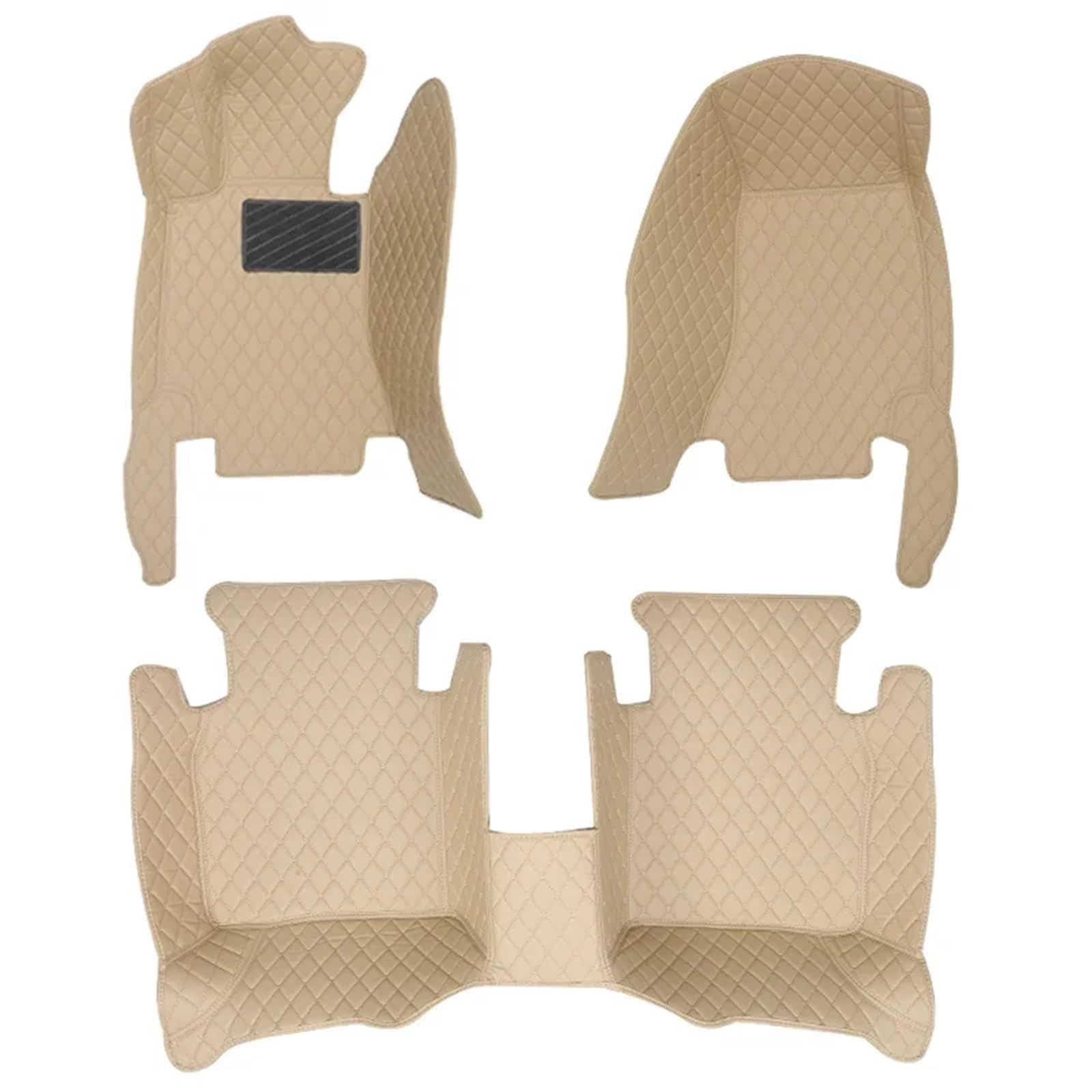 Autofußmatten-Set Auto-Fußmatten passend für BMW M3 E30 1986~1991 5-Sitzer Coupé Leder-Fußmatten Volle Abdeckung Teppichschutz Schlamm Antirutschmatte Auto(3PC Set-Beige,Left) von LCQSYE