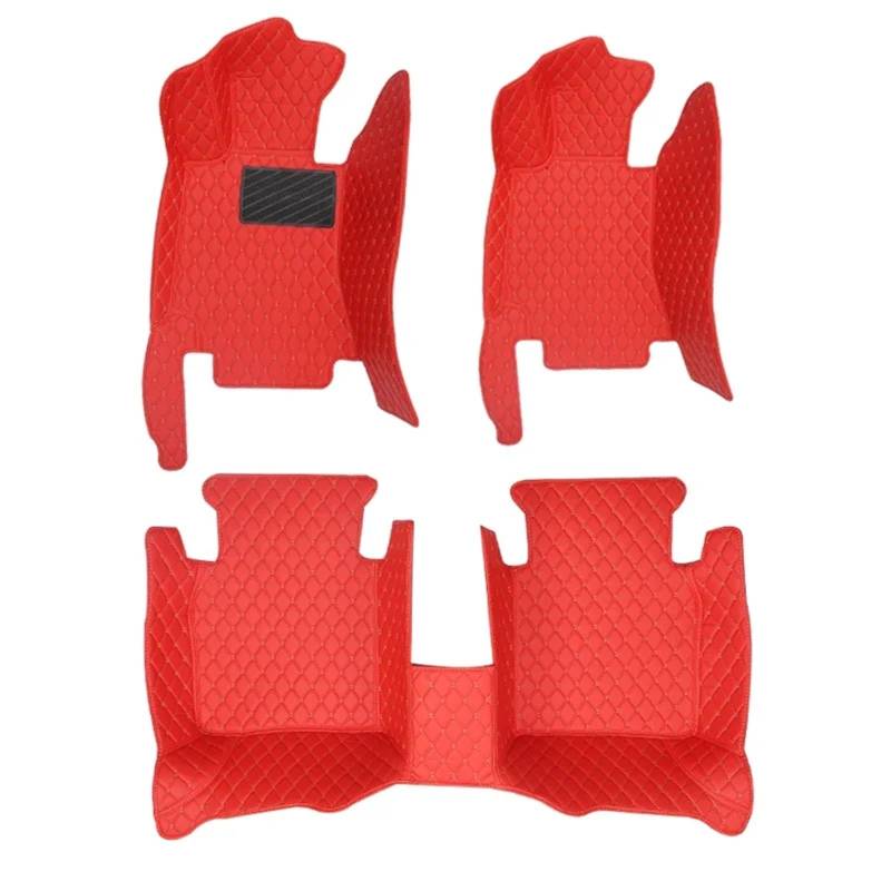 Autofußmatten-Set Auto-Fußmatten passend für BMW M3 E30 1986~1991 5-Sitzer Coupé Leder-Fußmatten Volle Abdeckung Teppichschutz Schlamm Antirutschmatte Auto(3PC Set-Red,Left) von LCQSYE