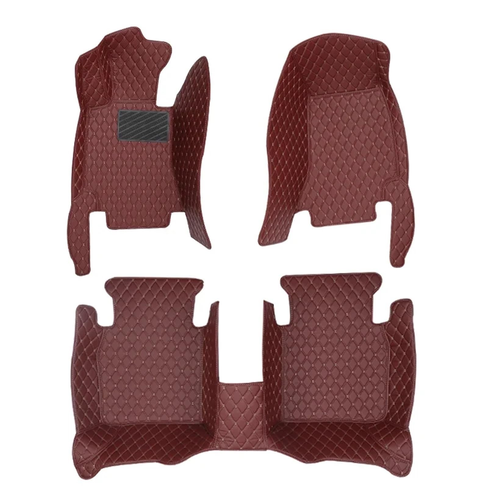 Autofußmatten-Set Auto-Fußmatten passend für BMW M3 E30 1986~1991 5-Sitzer Coupé Leder-Fußmatten Volle Abdeckung Teppichschutz Schlamm Antirutschmatte Auto(3PC Set-Wine Red,Right) von LCQSYE