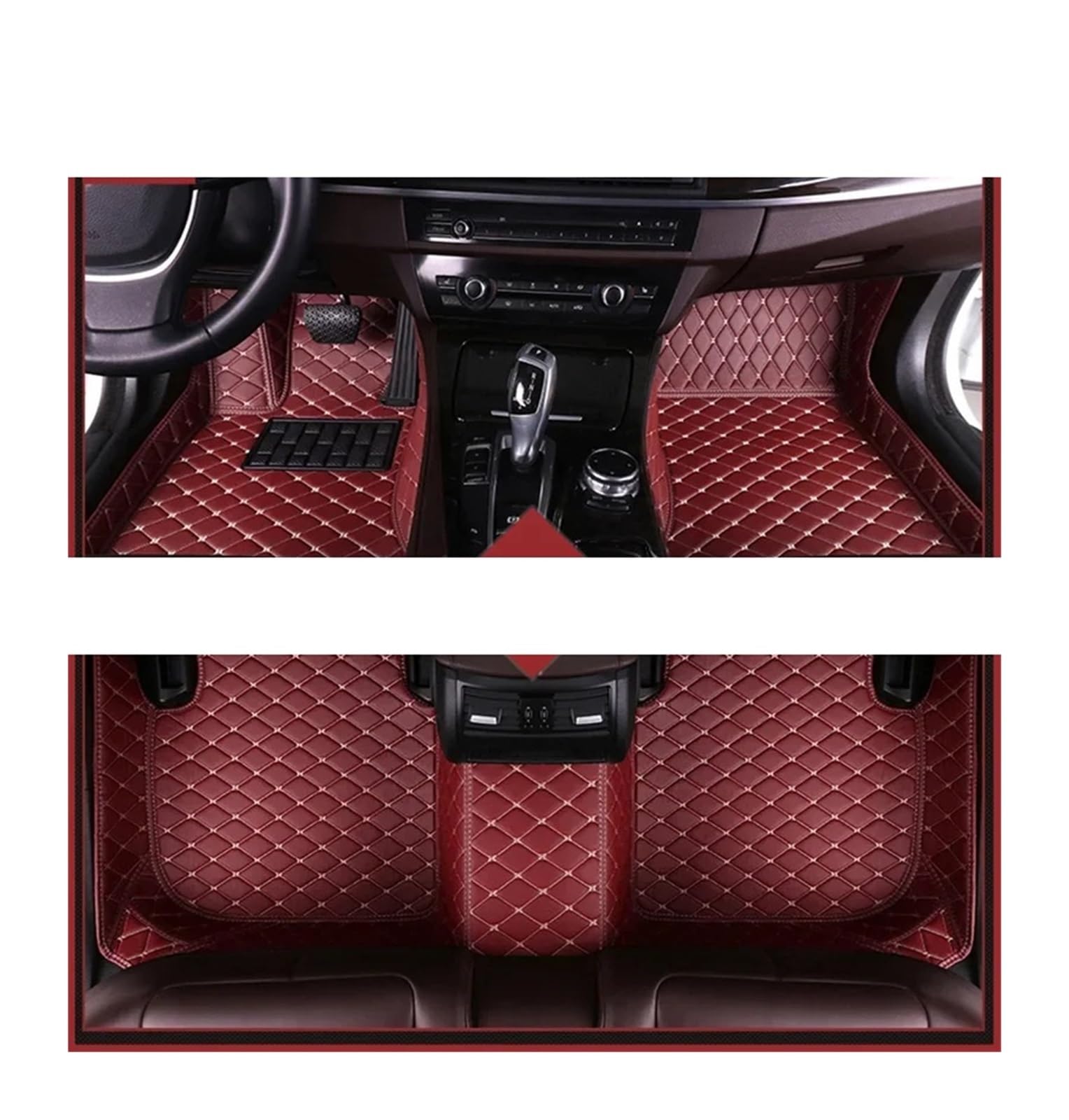 Autofußmatten-Set Auto-Fußmatten passend für VW Sharan 2013 2014 2015 2016 2017 2018 2019 Bodenmatte Custom TPE Waterproor Fußpolster Antirutschmatte Auto(3pc Floor mat7,Left Hand Drive) von LCQSYE