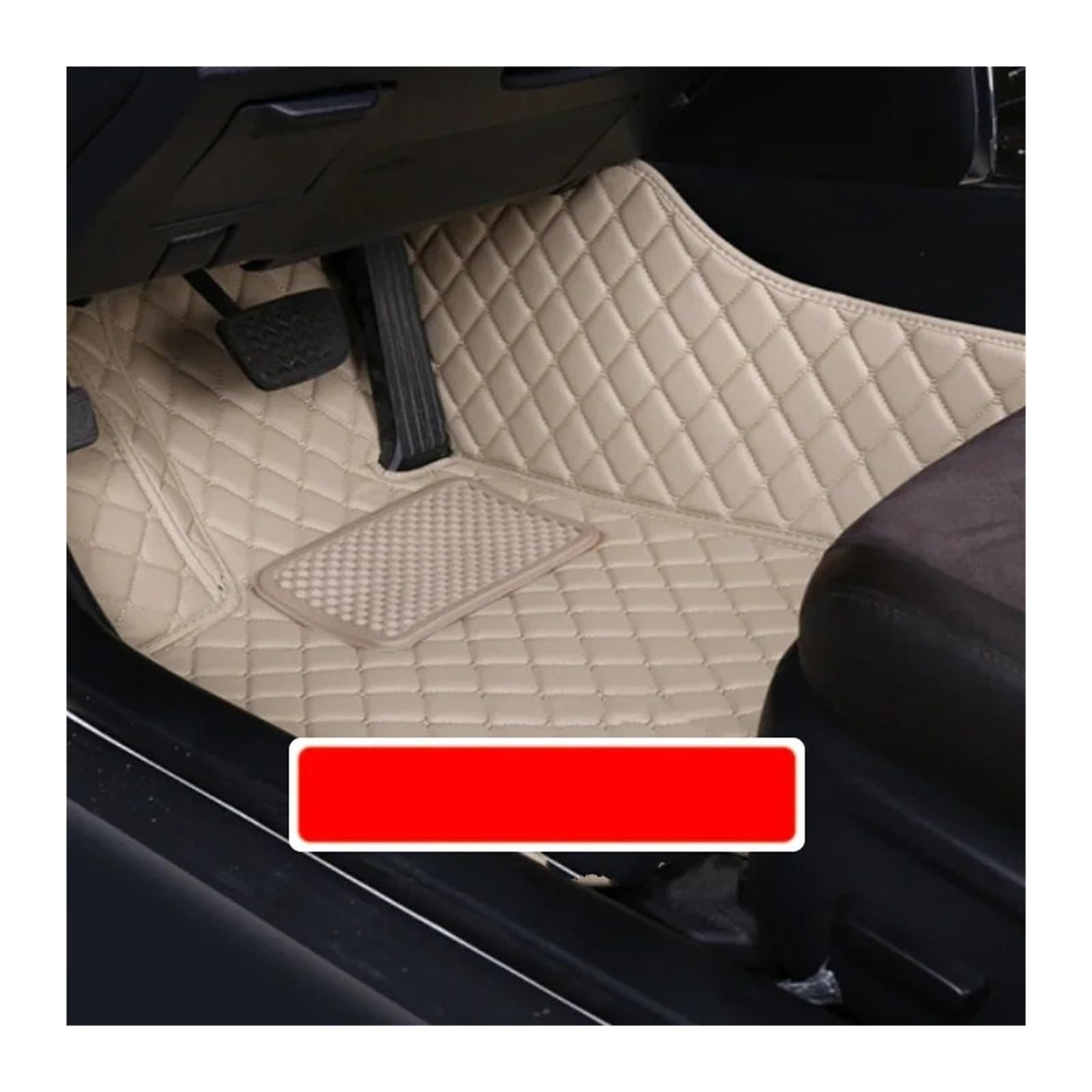 Autofußmatten-Set Auto Leder Teppiche FIT Für Audi Q3 8U 2018 2017 2016 2015 2014 2013 2012 Auto Fußmatten Zubehör Dekoration Antirutschmatte Auto(Front 1pcs beige) von LCQSYE