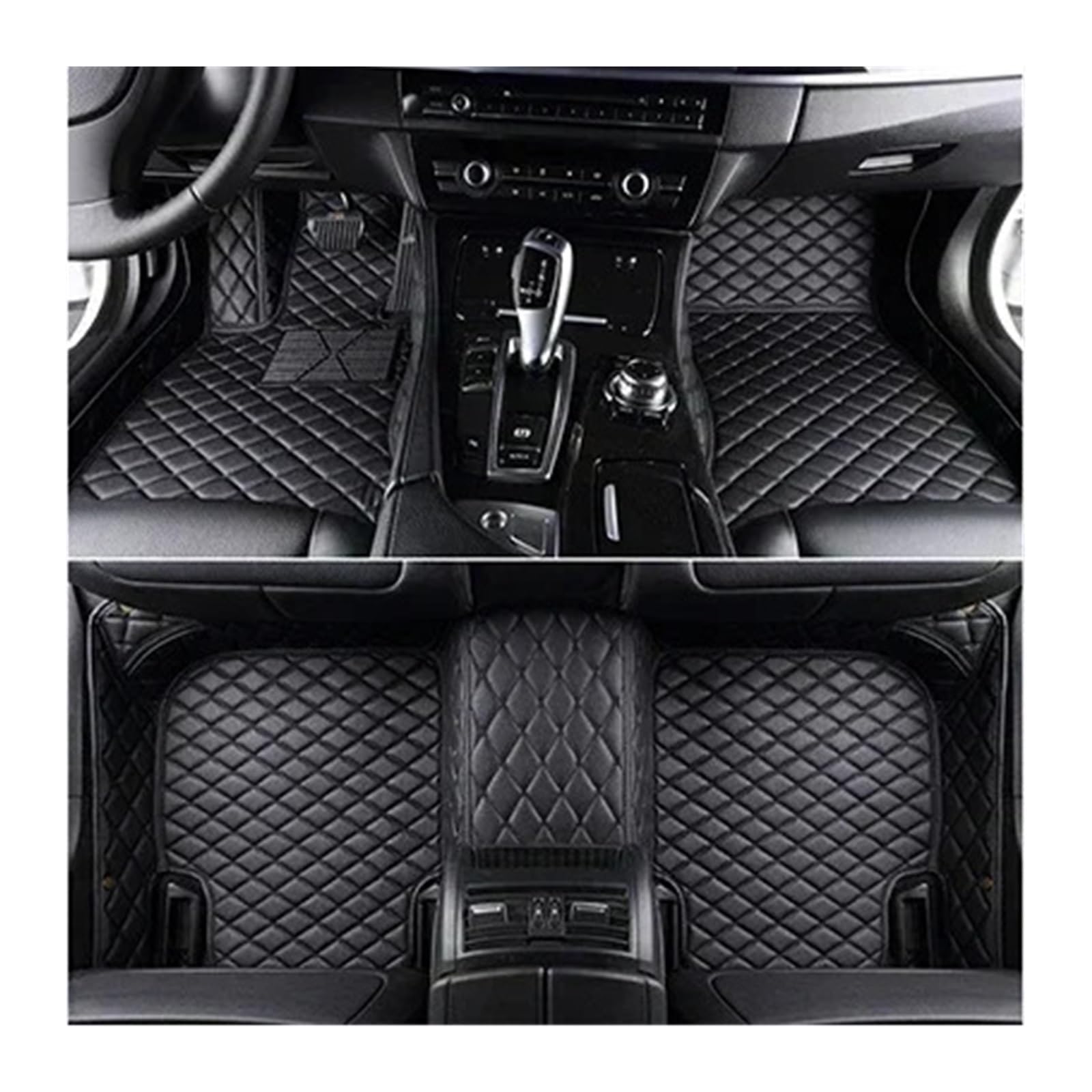 Autofußmatten-Set Benutzerdefinierte 3D-Volldeckung Auto-Fußmatten Fit für Hyundai Equus 5 Sitz 2010-2017 Jahr Innenraum Antirutschmatte Auto(All Black 5 Seat) von LCQSYE