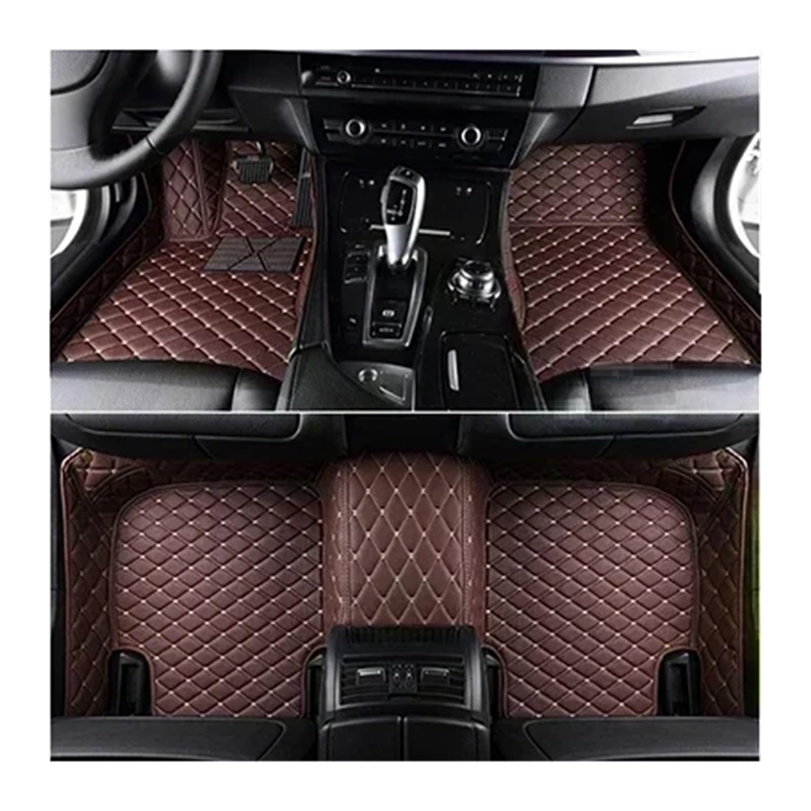 Autofußmatten-Set Benutzerdefinierte 3D-Volldeckung Auto-Fußmatten Fit für Hyundai Equus 5 Sitz 2010-2017 Jahr Innenraum Antirutschmatte Auto(Coffee 5 Seat) von LCQSYE