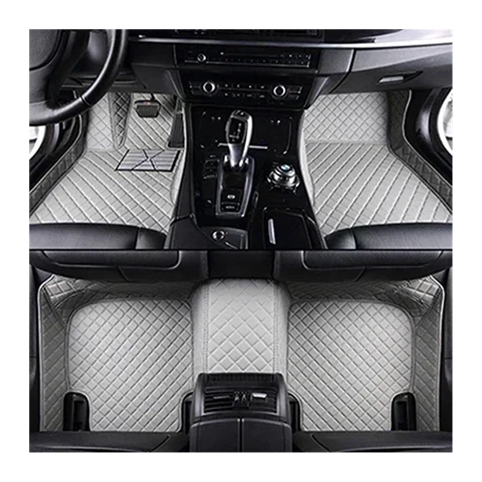 Autofußmatten-Set Benutzerdefinierte 3D-Volldeckung Auto-Fußmatten Fit für Hyundai Equus 5 Sitz 2010-2017 Jahr Innenraum Antirutschmatte Auto(Gray 5 Seat) von LCQSYE