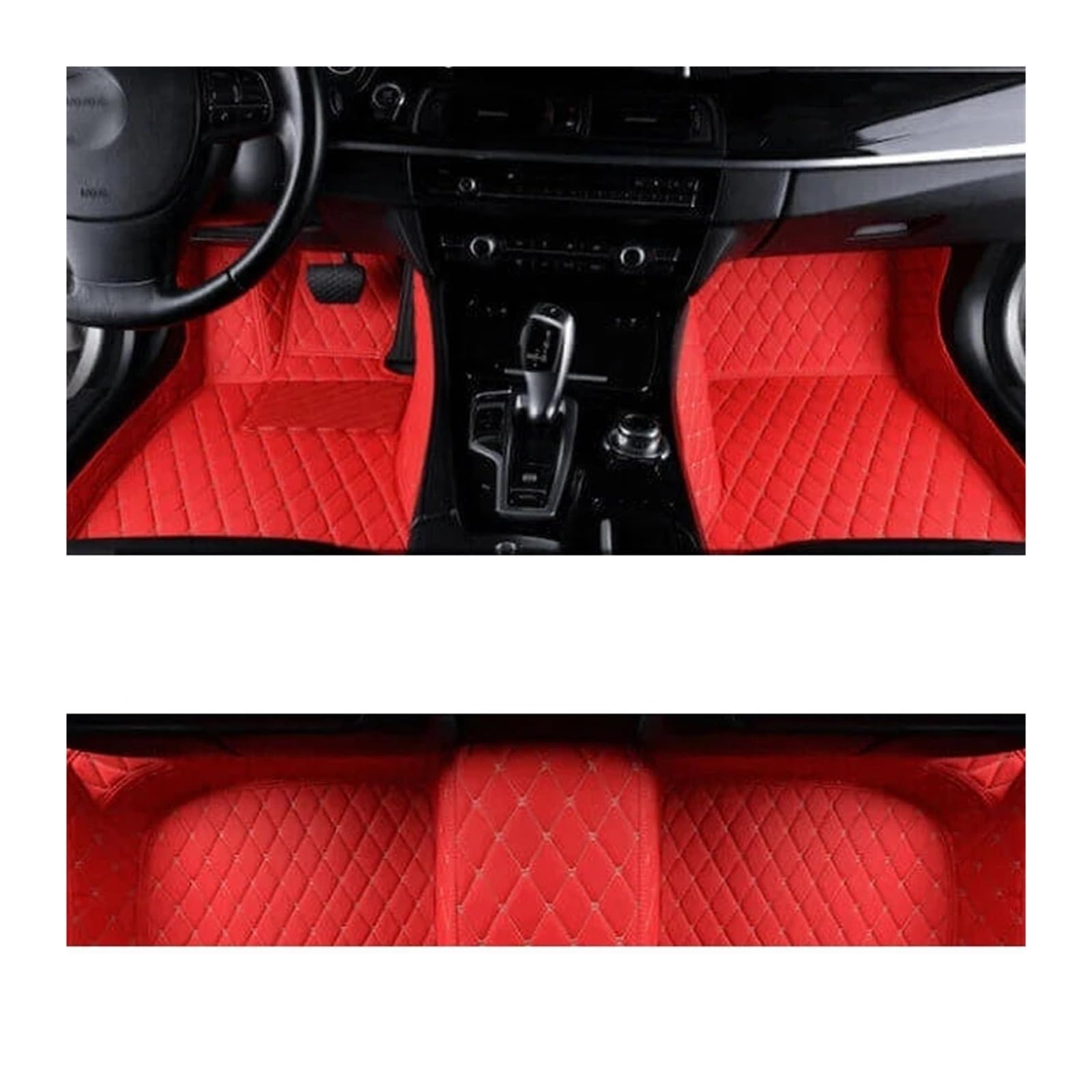 Autofußmatten-Set Custom Automotive Auto Fußmatten Fit Für FIAT Grande Punto 2005-2008 Auto Luxus Leder Männer Frauen Auto Matten Voll Antirutschmatte Auto(3,14) von LCQSYE