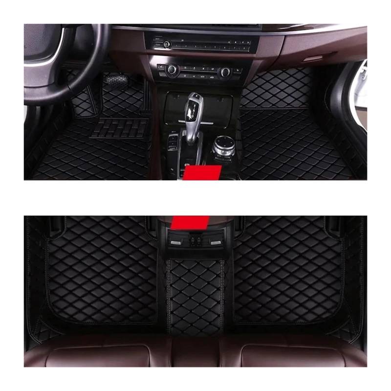 Autofußmatten-Set Custom Automotive Auto Fußmatten Fit Für FIAT Grande Punto 2005-2008 Auto Luxus Leder Männer Frauen Auto Matten Voll Antirutschmatte Auto(7,13) von LCQSYE