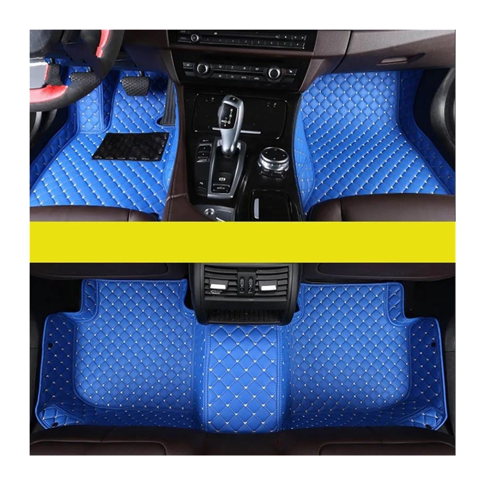 Autofußmatten-Set Custom Car Fußmatten Fit Für BMW 5er E39 E60 520-550 1994-2010 Auto Teppiche Fuß Coche Zubehör Antirutschmatte Auto(Blue,1994-2002 E39) von LCQSYE