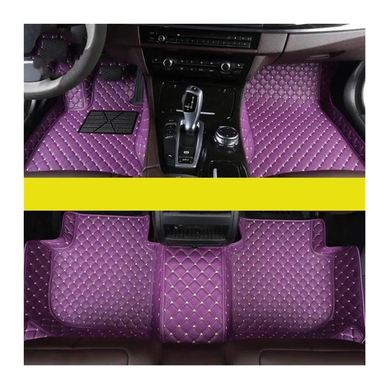 Autofußmatten-Set Custom Car Fußmatten Fit Für BMW 5er E39 E60 520-550 1994-2010 Auto Teppiche Fuß Coche Zubehör Antirutschmatte Auto(Purple,2003-2010 E60) von LCQSYE