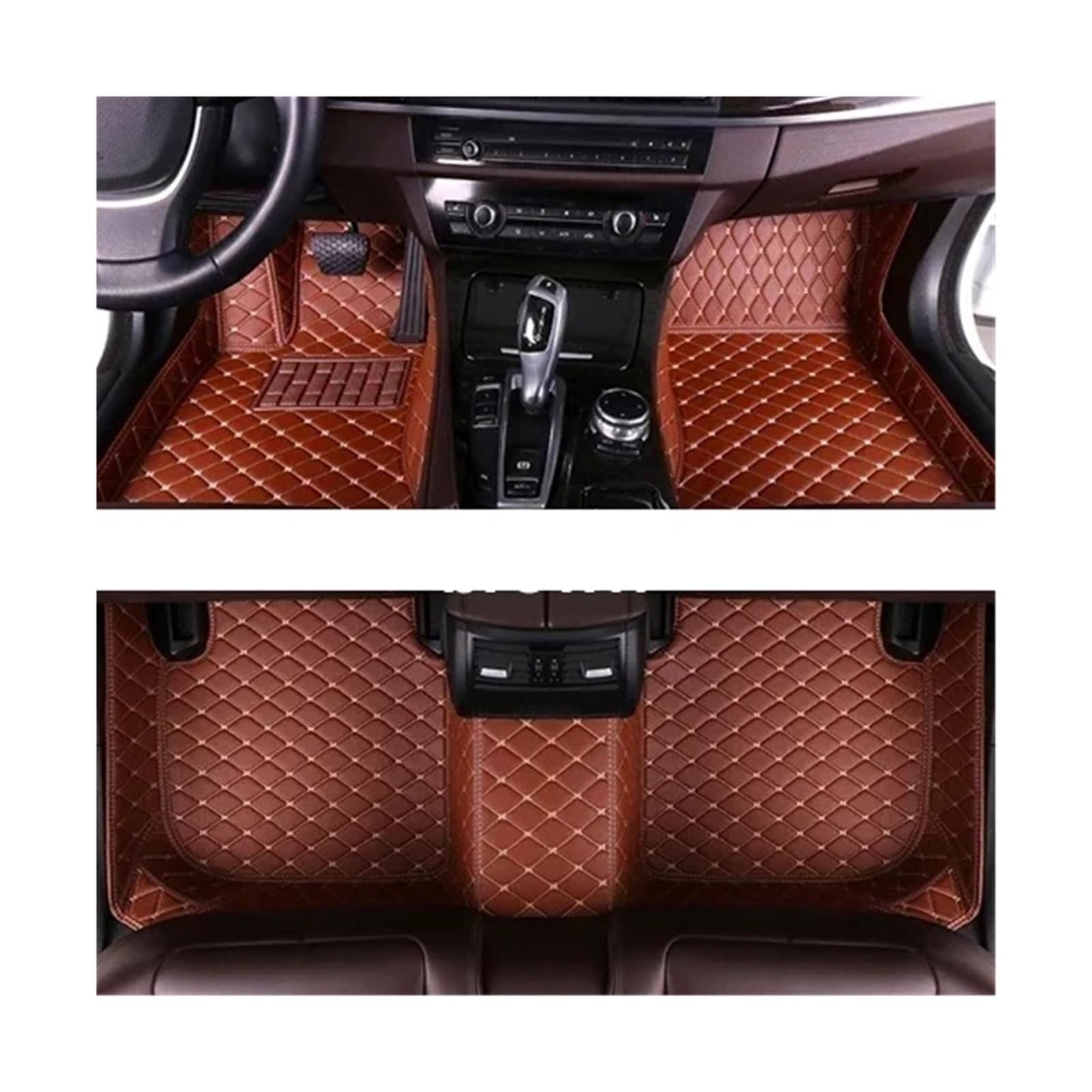 Autofußmatten-Set Custom Car Fußmatten Fit Für Toyota Land Cruiser 100 200 300 1997-2006 2007-2020 2021-2023 Auto Teppiche Antirutschmatte Auto(Brown,1997-2006) von LCQSYE