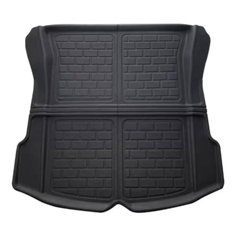 Autofußmatten-Set Passend für Tesla Model Y Auto Fußmatte Linkes Hinterrad Gemusterte Fußpolster Bodenmatte XPE Universalfahrzeug Antirutschmatte Auto(3 Trunk mat) von LCQSYE