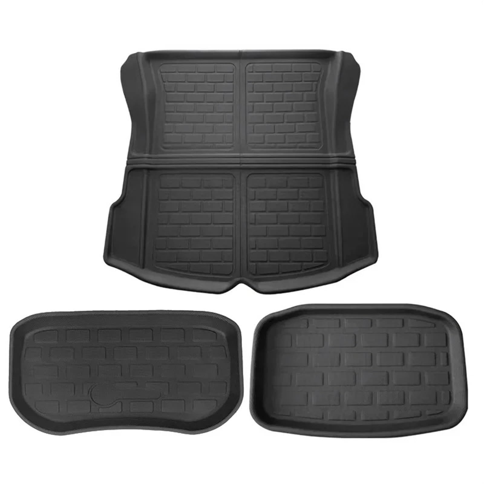 Autofußmatten-Set Passend für Tesla Model Y Auto Fußmatte Linkes Hinterrad Gemusterte Fußpolster Bodenmatte XPE Universalfahrzeug Antirutschmatte Auto(3 Trunk mat Three-Piece set1) von LCQSYE