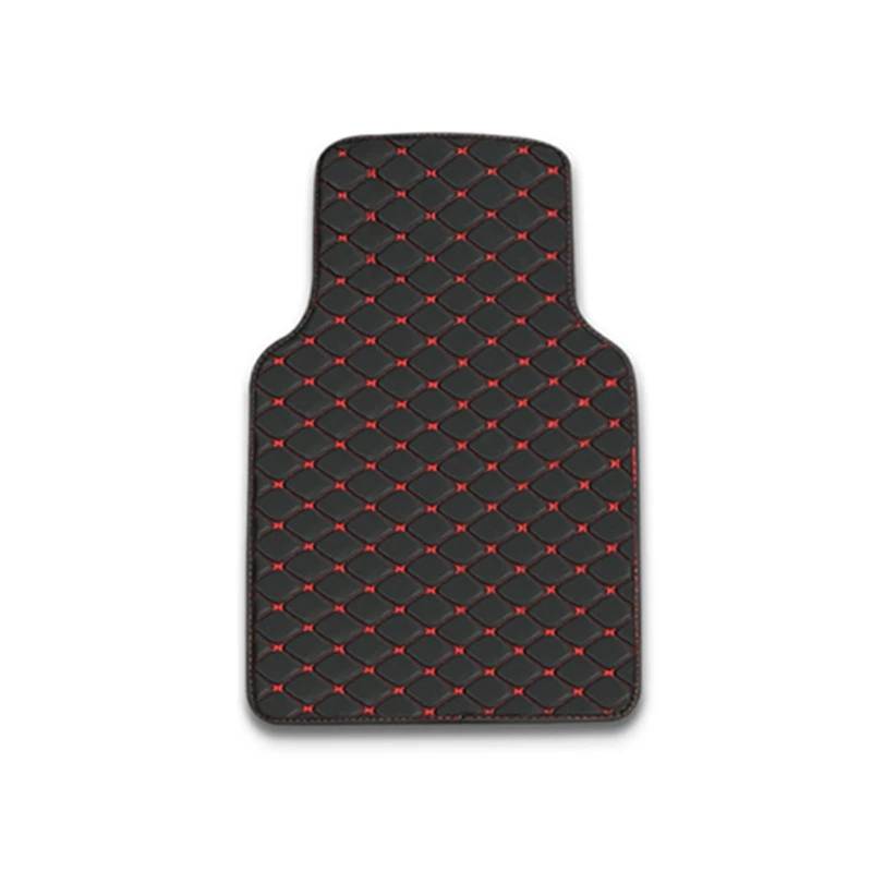 Autofußmatten-Set Universal Allgemeine Auto Fußmatten Floorlines Fuß Pads Innen Teppiche wasserdichte Auto Teppiche Styling Teil Antirutschmatte Auto(1 pcs Black red) von LCQSYE