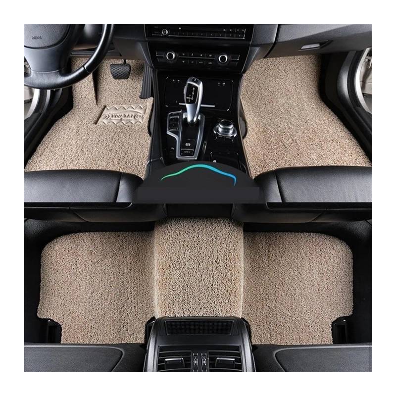 Autofußmatten-Set Universelle Auto-Fußmatte, leicht zu reinigen, Fahrzeugmatte, Boden-Pedalmatte, kann Frostschutzmittel schneiden, Auto-Bodenmatte Antirutschmatte Auto(Beige 21mm Thick) von LCQSYE