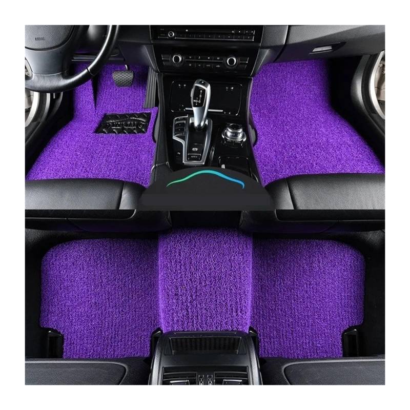 Autofußmatten-Set Universelle Auto-Fußmatte, leicht zu reinigen, Fahrzeugmatte, Boden-Pedalmatte, kann Frostschutzmittel schneiden, Auto-Bodenmatte Antirutschmatte Auto(Purple 15mm Thick) von LCQSYE