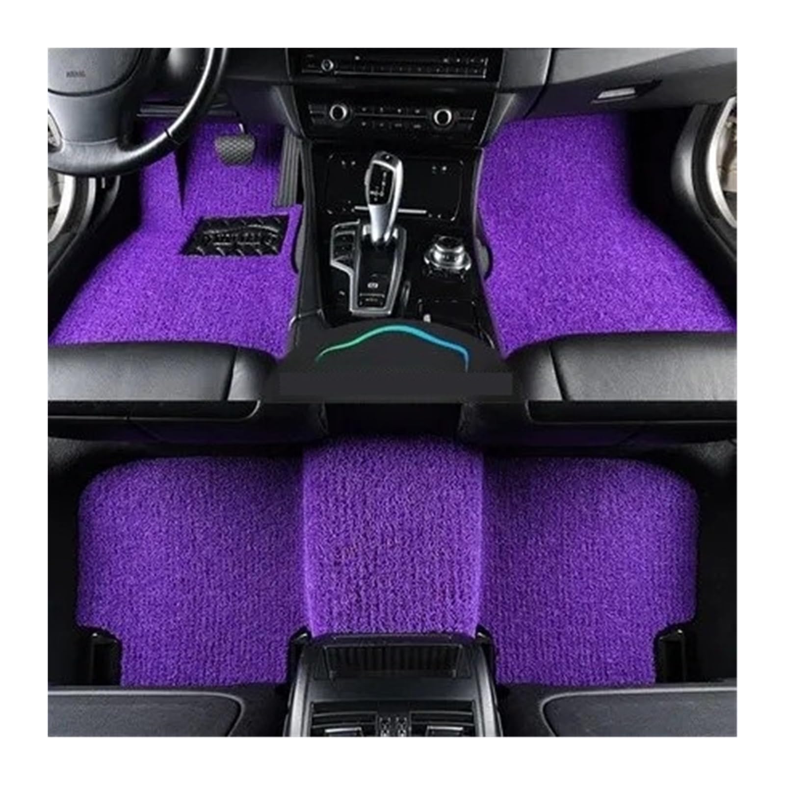 Autofußmatten-Set Universelle Auto-Fußmatte, leicht zu reinigen, Fahrzeugmatte, Boden-Pedalmatte, kann Frostschutzmittel schneiden, Auto-Bodenmatte Antirutschmatte Auto(Purple 21mm Thick) von LCQSYE