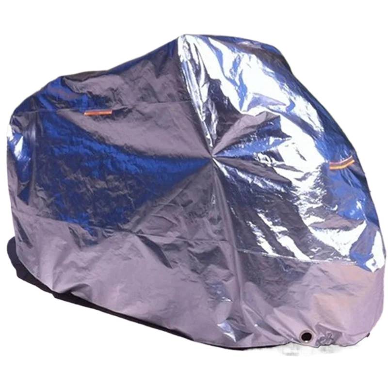 Outdoor Motorradabdeckung Isolierung und Sonnenschutz, Außen- und Innenfolie, Aluminiumfolie, wasserdicht und staubdicht, Rollerabdeckung für Motorrad und Fahrrad Motorradplane(4XL) von LCQSYE