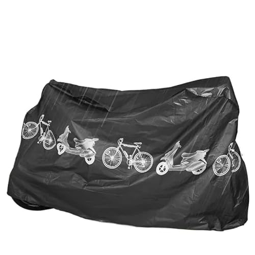 Outdoor Motorradabdeckung Regenschutz, wasserdicht, staubdicht, UV-Schutz, Leichter Mountainbike-Schutz, Sonnenschutz, Regenschutz Motorradplane(Black) von LCQSYE